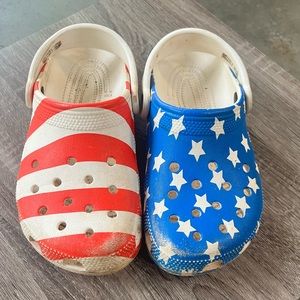 Crocs Red White and Blue